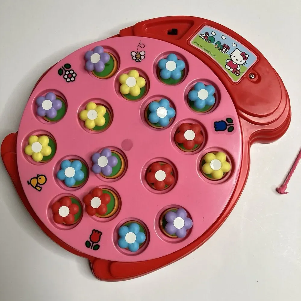 Hello Kitty Let’s Pick Flowers Game Let’s Go Fishing Game Sanrio 2012 Working